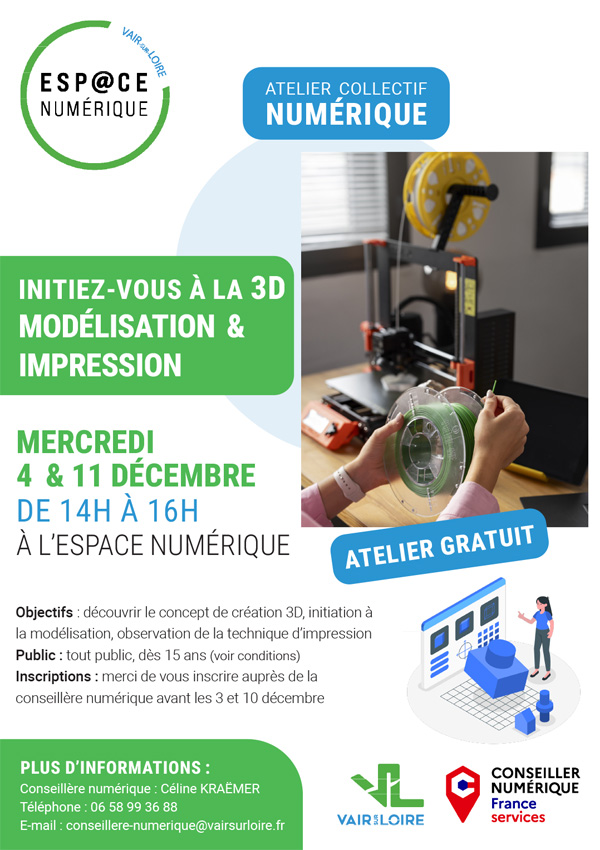 Atelier numérique : Initiation à l'impression 3D